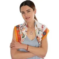 MayTree Seidentuch Premium Twill-Seide 64x64cm, Folklore orange, Nickituch, Bandana-Schal, (Stück), 100% Seide
