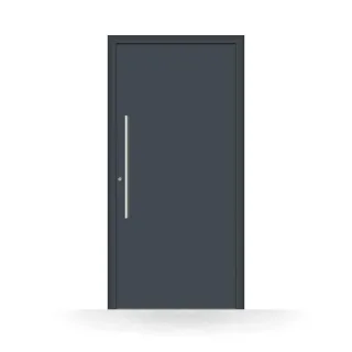 Haustür 110x210 cm, Anthrazitgrau RAL 7016, Aluminium, DIN links nach innen öffnend, Modell Berlin, individuell konfigurieren