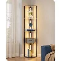 EDISHINE Stehlampe Wohnzimmer Dimmbar, Standleuchte mit Ablage, LED fest integriert, warmweiß bis kaltweiß dimmbar, LED Dimmbar Stehleuchte, Regal mit Licht