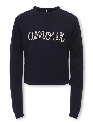 KIDS ONLY - KOGKATIA LS TEXT O-NECK CP KNT night sky - Gr. - 134/140