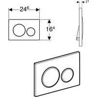 GEBERIT Betätigungsplatten Sigma20 schwarz matt, 2-Mengen-Spülung 115882161