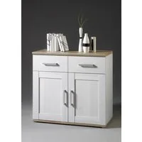HBZ Kommode Romance im Landhaustil, BxHxT 93x88x45 cm, Schrank mit 2 Türen, 2 Schubkästen und 2 Einlegeböden