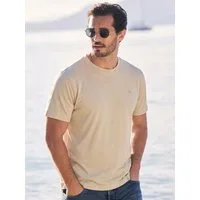 LERROS Rundhalsshirt T-Shirt aus Baumwoll-Leinen-Mix in moderner 2-Tone-Optik