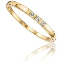 Miore Diamantring Trilogy für Damen in 9K (375) Gelbgold mit 3 Diamanten ges. 0,05 ct, in Stangenfassung - Echtgold