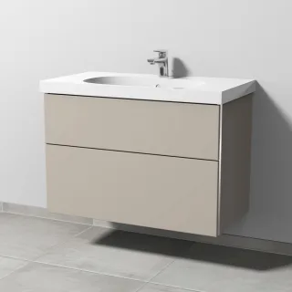 Sanipa 3way Waschtischunterbau zu Geberit Acanto Waschtisch mit 2 Auszügen, Kaschmir-Matt BP4181U