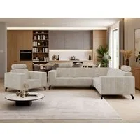 MKS MÖBEL Polstergarnitur VESANO, (Set, L-förmiges 4-Sitzer-Ecksofa mit Sessel), Möbelgarnitur mit verstellbaren Kopfstützen