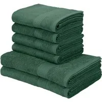 OTTO home Handtuch Set Juna, 6-tlg., 2 Duschtücher (70x140) 4 Handtücher (50x100), Walkfrottee (6-St), 100% Baumwolle, Handtuch-Set mit Bordüre, Uni-Farben, weich