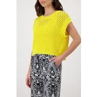 Monari Kurzarmpullover aus Ajourstrick