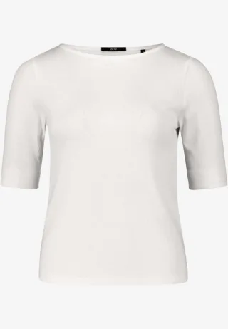 zero - Basic T-Shirt mit U-Boot-Ausschnitt und Halbarm weiß - Gr. - 42