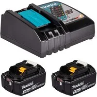 Makita Bohrer- und Bitset Makita Power Source-Kit LXT, Schnellladegerät DC18RC + 2 Akkus 18V