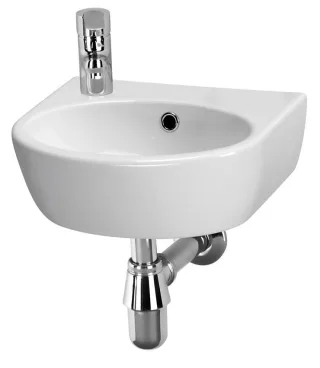 Neuesbad Round Keramik Handwaschbecken links, B: 400 mm, T: 320 mm, weiss FS00187