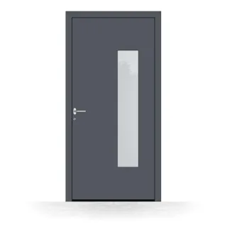 Haustür Aluminium, Basic Neubrandenburg, Anthrazitgrau Feinstruktur, 700 x 1700 mm, DIN links öffnend, individuell konfigurieren
