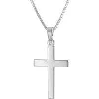 trendor Kette mit Anhänger Kreuz-Anhänger für Damen und Herren 925 Silber mit