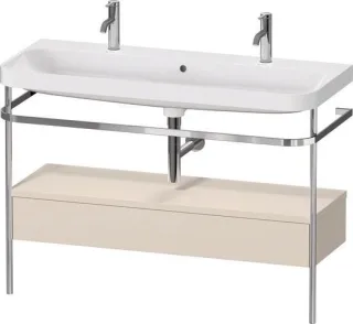 Duravit Happy D.2 Plus c-shaped Set mit Metallkonsole und Schubkasten Taupe Supermatt 1175x490x850 m HP4854O83830000