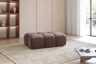 Polsterhocker Designerhocker DARCY 128x85 cm in Stoff Salvador Braun