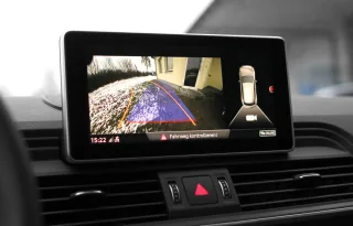Original Kufatec Komplett- Set Nachrüstung Rückfahrkamera + Kabelbaum + Codier Dongle für Audi Q5 FY