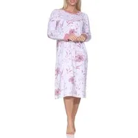 Normann Nachthemd Damen langarm Nachthemd im klassischen fraulichen Design