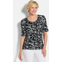 GOLDNER Print-Shirt Cityshirt mit floralem Design Druckshirt mit Rundhalsausschnitt und Halbarm