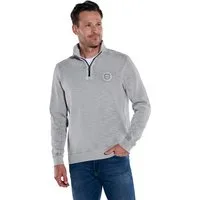 Engbers Sweatshirt Herren Sweatshirt mit Troyerkragen, Hellgrau