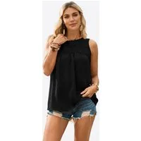Imily Bela Tanktop Damen Lässige Bluse mit Schweizer Punkten (Packung, 1-tlg., 1per-Pack) einfarbig