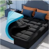 Elemuse, Topper H3/H4 Gel Memory-Schaum Matratzentopper, Waschbar Bezug, 7 cm hoch, Komfortschaum, Atmungsaktiv, Druckverteilung, Topper für Boxspringbett