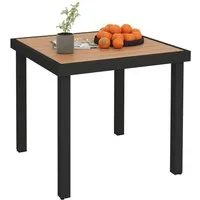 MC Star Gartentisch Gartentisch Kunststoff 78 x 78 x 74 cm Wetterfest Aluminiumrahmen (Buffettisch Campingtisch für 4 Personen Balkontisch Terrassentisch Outdoor Esstisch für Garten. Terrasse Balkon Schwarz)