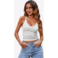 Imily Bela Trägertop Damen Elastisches Yoga Tanktop (Packung, 1-tlg., 1per-Pack) in Unifarbe