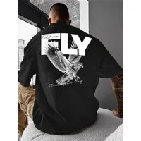 RMK T-Shirt Herren Shirt Basic Rundhals Adler Fly aus 100% Baumwolle