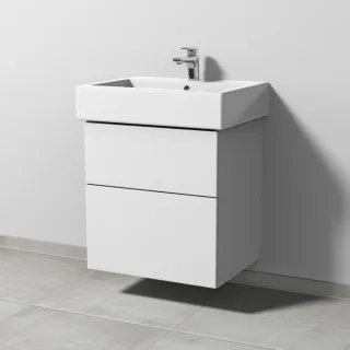 Sanipa 3way Waschtischunterbau zu Duravit Vero Waschtisch mit 2 Auszügen, Weiß-Soft SM71643
