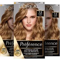 L'ORÉAL PARIS Coloration PRÉFÉRENCE HAARFARBE, Packung, 3-tlg., dauerhafte Haarcoloration mit 100% Grauabdeckung