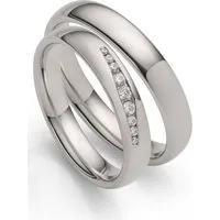 Firetti Trauring Schmuck Geschenk Hochzeit Ehering "LIEBE", Made in Germany - wahlweise mit oder ohne Zirkonia (synth)