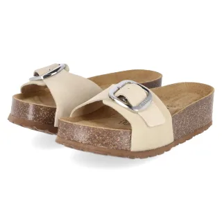Palado Plateau-Pantoletten JELIA PL Beige - Gr. 37 -  Echt Leder