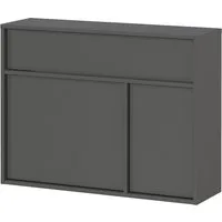 Lomadox Schuhschrank ALLOA-01 in anthrazit, 83 cm breit, geringe Tiefe (25 cm), grifflos
