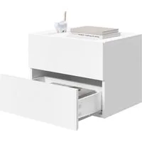 Woltu Nachttisch (1-St), hängend mit Schublade, Wandregal weiß für Schlafzimmer Wohnzimmer