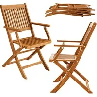Casaria Klappstuhl Sydney, Gartenstuhl Holz FSC®-zertifiziert Akazie Klappbar 56x54cm Garten