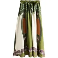 Next Maxirock Plissierter Maxirock aus Satin (1-tlg)
