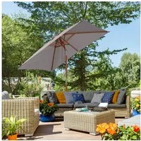 Outsunny Sonnenschirm Knickbar, LxB: 200x150 cm, rechteckig Strandschirm, 3-stufig einstellbarer Schirm, Verstellbarer Neigungswinkel bis 45°
