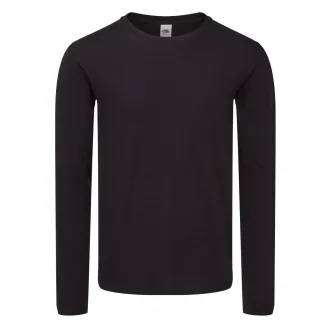 Fruit of the Loom - "Iconic" T-Shirt für Herren/Damen Unisex Langärmlig (Schwarz)