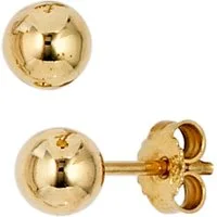 Schmuck Krone Paar Ohrstecker Ohrstecker Kugel 5mm, 333 Gelbgold, Gold 333