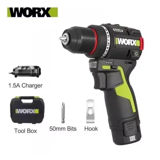 WORX WU135 Cordless Electric Drill 12V 50Nm 1800rpm Brushless Motor Smart Clutch 10mm Chuck Home Power Tool