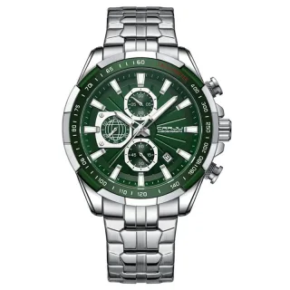 CRRJU Business Men's Watches Fashion Luxury Stainless Steel Quartz Watches Waterproof Chronograph Multifunctional Watche