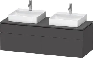 Duravit L-Cube Konsolenwaschtischunterbau wandhängend Graphit Matt 1420x550x482 mm - LC4872B49490000 LC4872B49490000