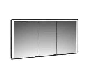 emco LED-Lichtspiegelschrank Prime 3 Unterputz, 1400 mm, 3-türig, schwarz, 949714407 949714407