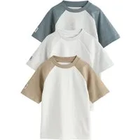 Next Langarmshirt Langärmlige Raglan-T-Shirts im 3er-Pack (3-tlg)