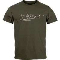 Neverless Print-Shirt Herren T-Shirt Boot Polygon Papier-Schiff Origami Aufdruck Print mit Print