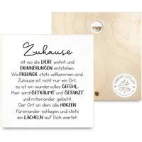 ARTFAVES Holzbild Holzschild mit Spruch - Zuhause ist wo die Liebe wohnt, kleines Dankeschön-Geschenk als Deko