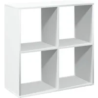 vidaXL Bücherregal Raumteiler Bücherregal Weiß 69,5 x 29 x 69,5 cm Holzwerkstoff, 1-tlg.