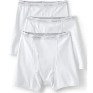 Baumwoll-Boxershorts für Herren (3er-Set) in Tall-Größe, Herren, size: tall, Weiß, Baumwolle, by Lands' End
