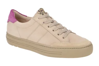 Paul Green Damen Sneaker 5114-13x Beige Antelope/Cyclam Leo-Muster Frottee-Fu...