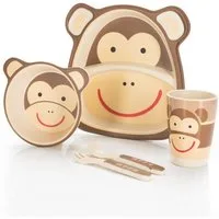 all Kids United Kindergeschirr-Set ALL KIDS UNITED 5-tlg. Kindergeschirr-Set mit Tier-Motiv (5-tlg), BPA-freier Kunststoff, Teller, Schüssel, Besteck, Becher